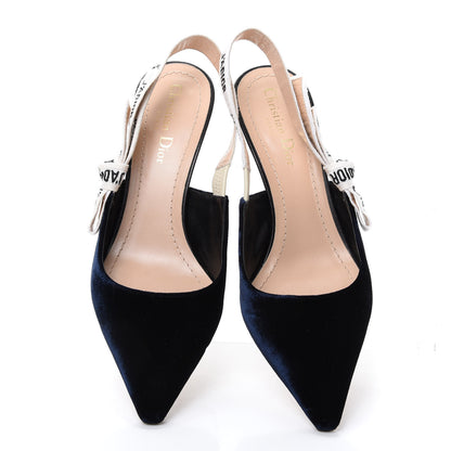 Christian Dior Velvet Ribbon J'Adoir Slingback 65mm Pumps 39 Deep Blue 5 of 11