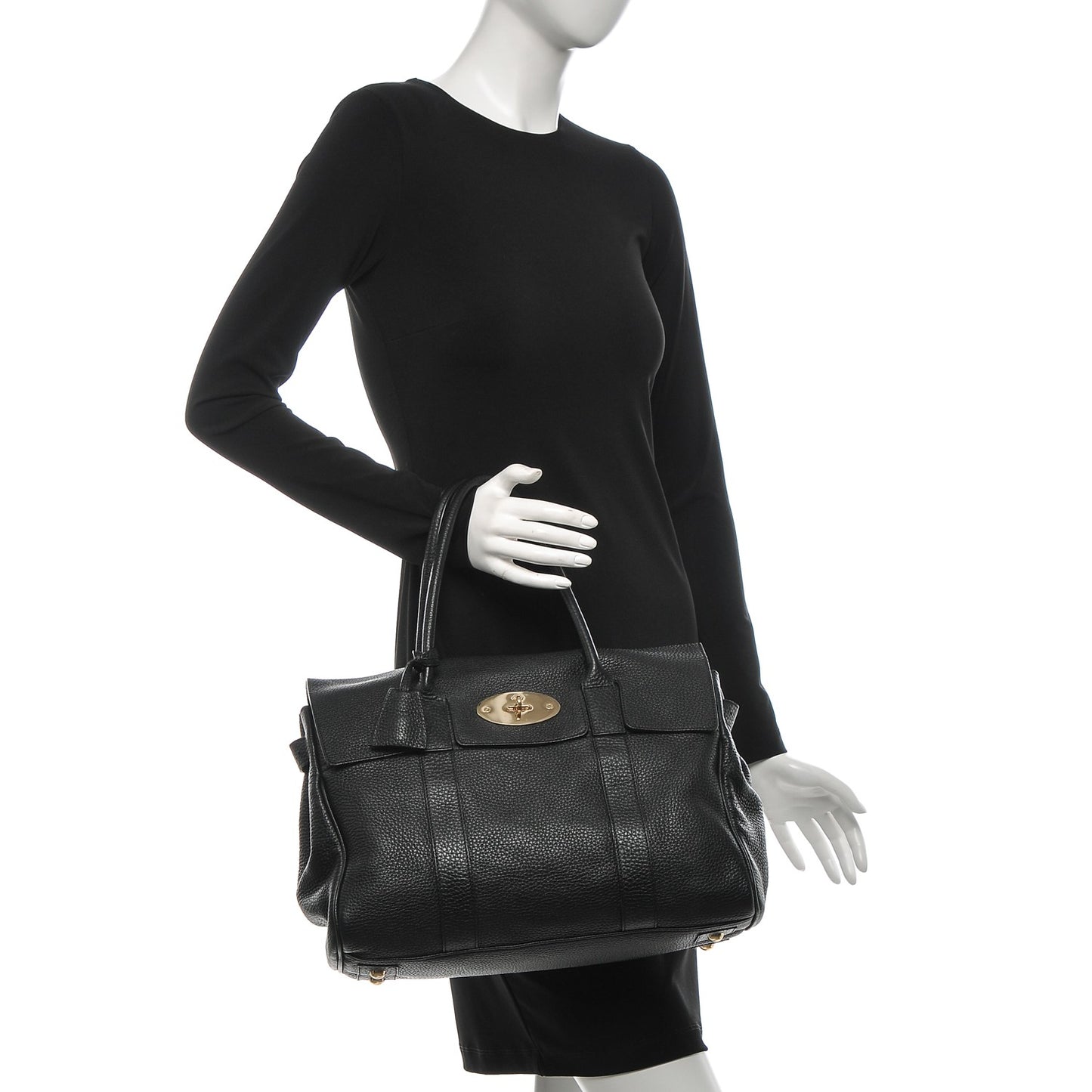 Spongy Pebbled Leather Bayswater Black