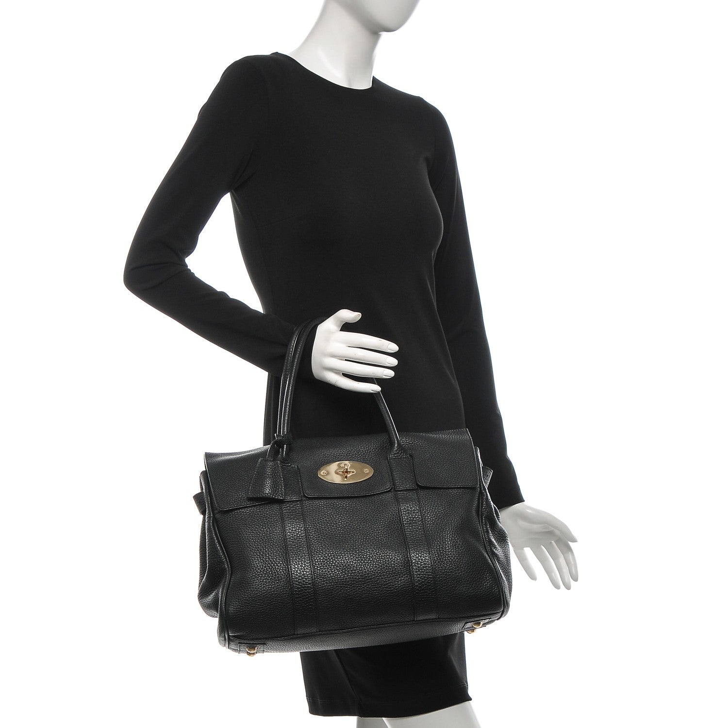 Mulberry Spongy Pebbled Leather Bayswater Black 2 of 8