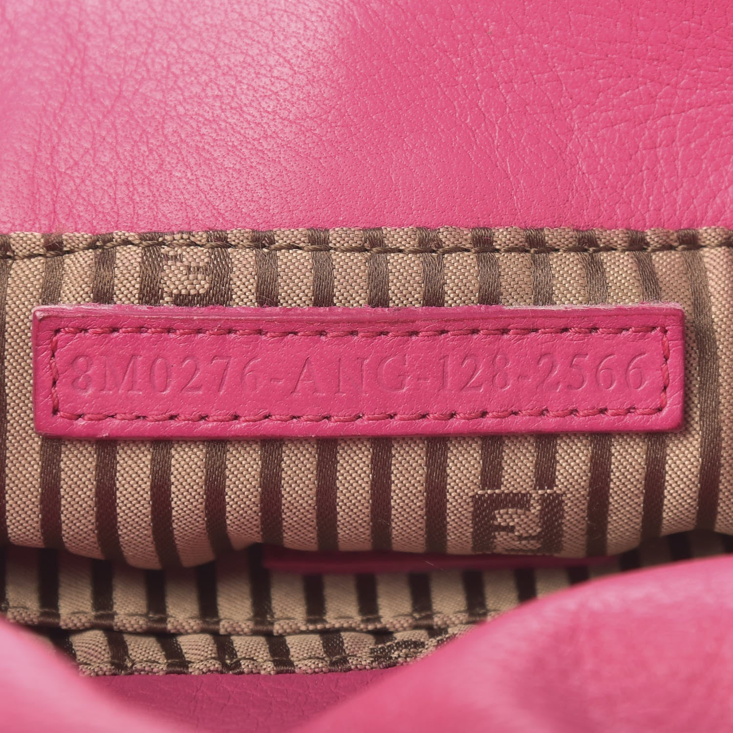 Fendi Vitello Flamingo Fendista Pouchette Crossbody Lampone 9 of 9