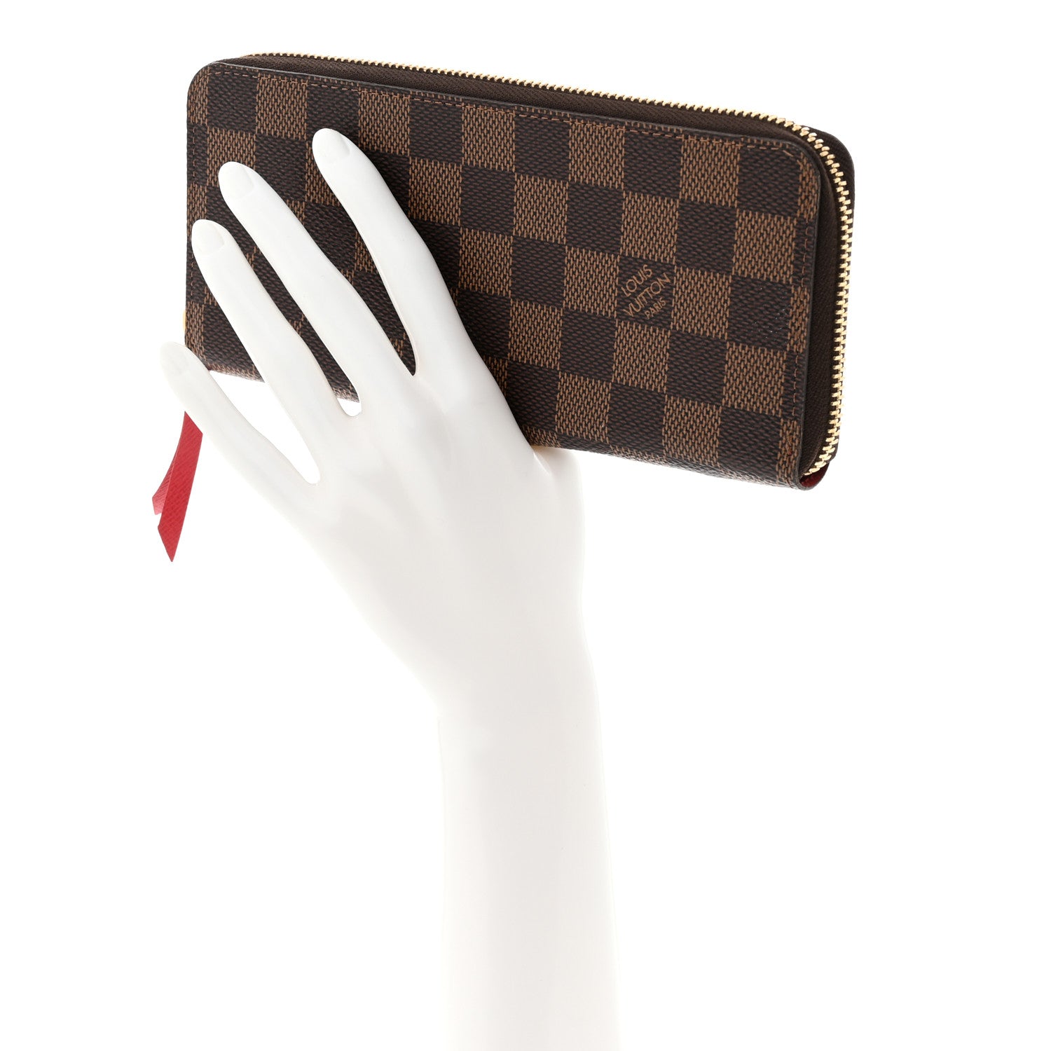 Louis Vuitton Damier Ebene Clemence Wallet Cherry 2 of 7