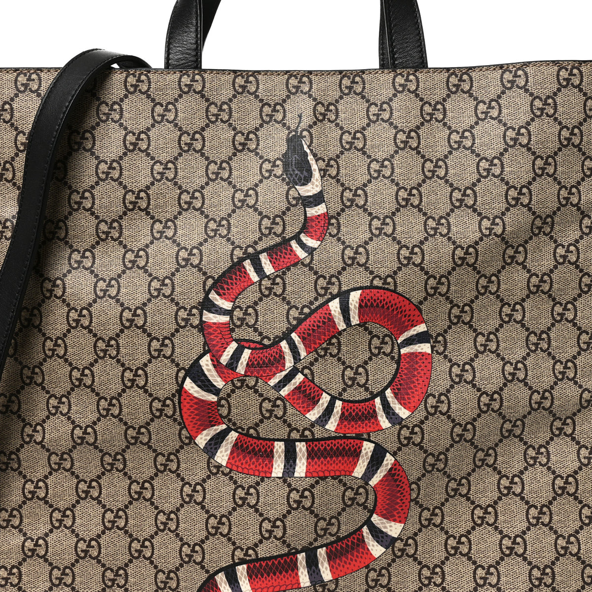 Gucci Soft GG Supreme Monogram Kingsnake Vertical Tote Black 8 of 10