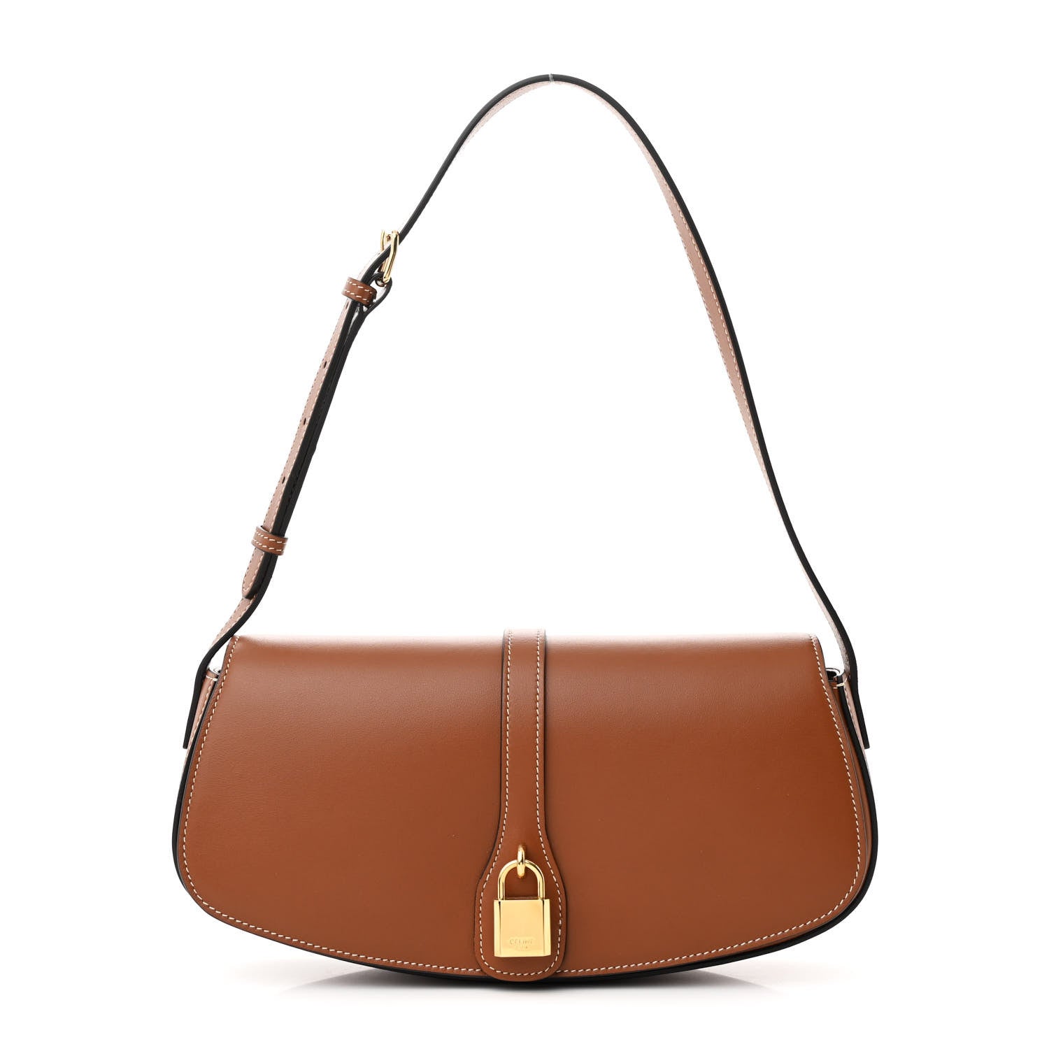 Celine Smooth Calfskin Tabou Shoulder Bag Tan 1 of 11