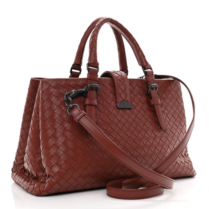 Bottega Veneta Light Calf Intrecciato Small Roma Dark Red 3 of 8