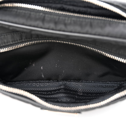 Prada Nylon Saffiano Vela Double Zip Crossbody Bag Black 6 of 12