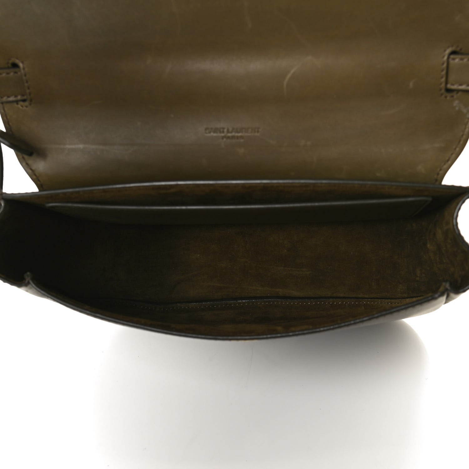 Saint Laurent Smooth Calfskin Monogram Medium Kaia Satchel Green 5 of 12