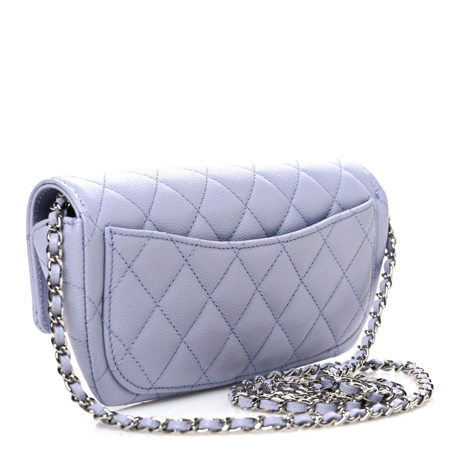 Chanel Caviar Quilted Glasses Case With Chain Light Purple 3 of 11