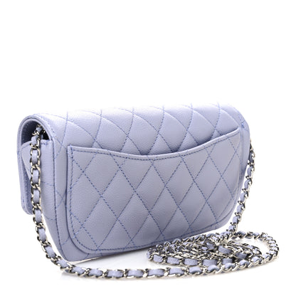 Chanel Caviar Quilted Glasses Case With Chain Light Purple 3 of 11