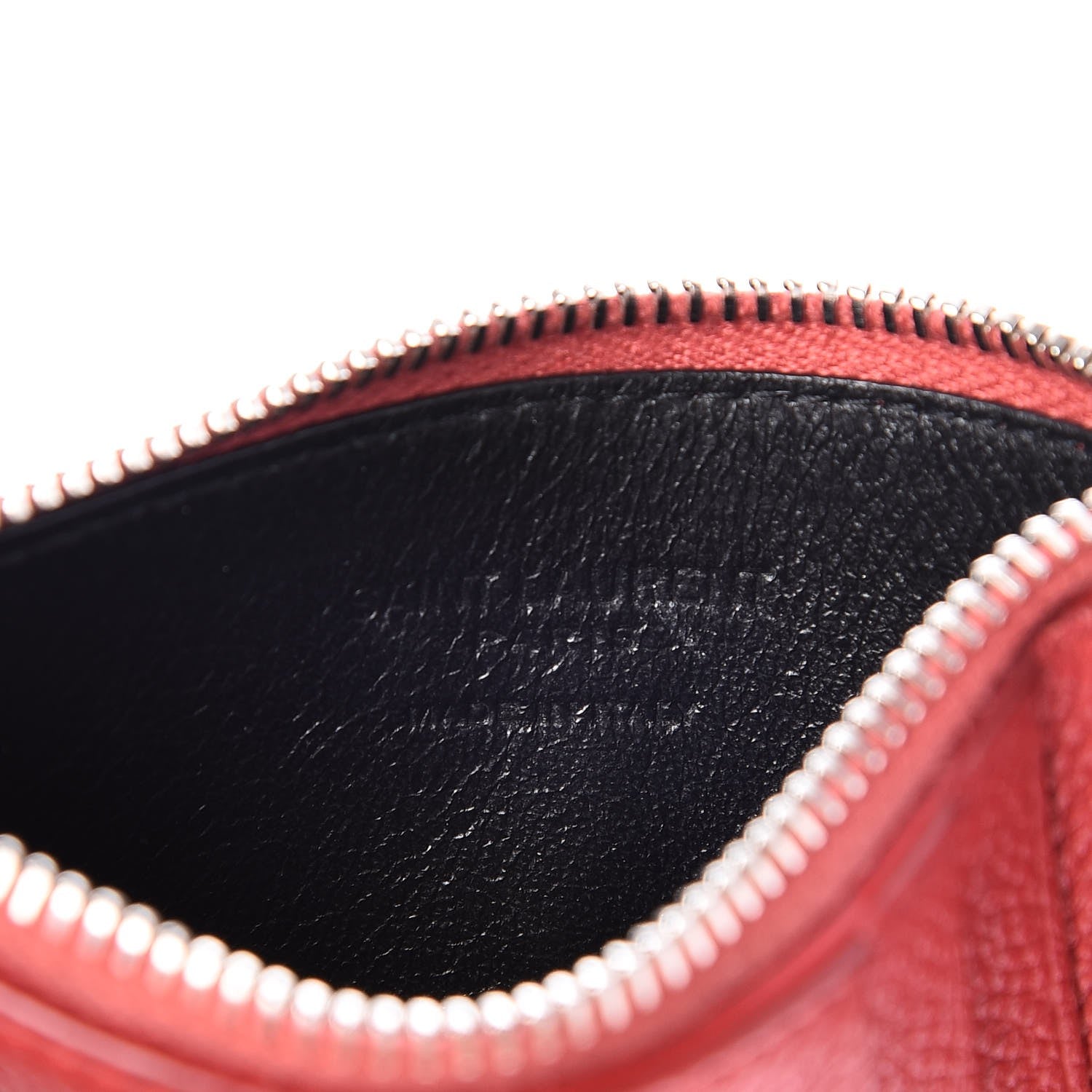 Saint Laurent Grained Calfskin 5 Fragments Zip Pouch Card Holder New Red 6 of 8