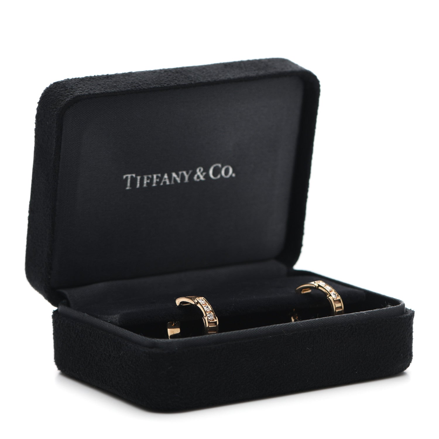 Tiffany 18K Rose Gold Diamond Atlas Hoop Earrings 6 of 6
