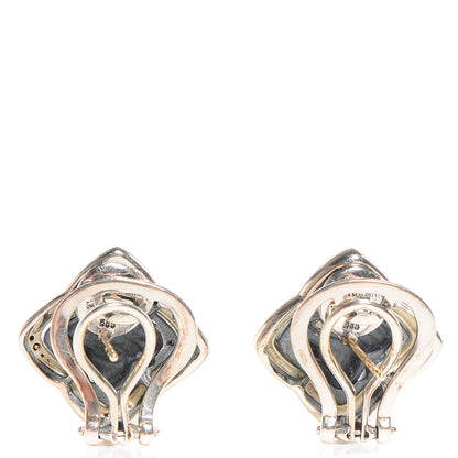 David Yurman Sterling Silver 14K Yellow Gold Quatrefoil Earrings 3 of 4
