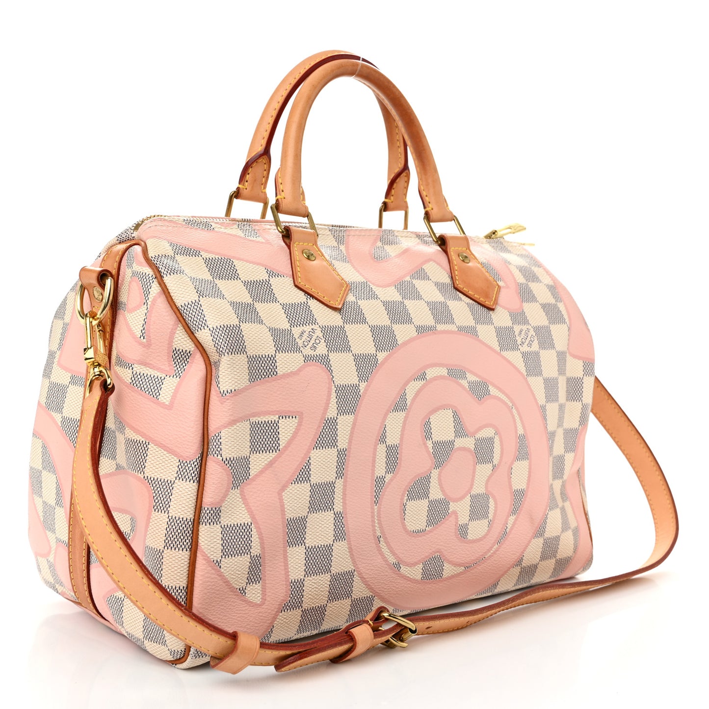 Damier Azur Tahitienne Speedy Bandouliere 30 Rose Ballerine