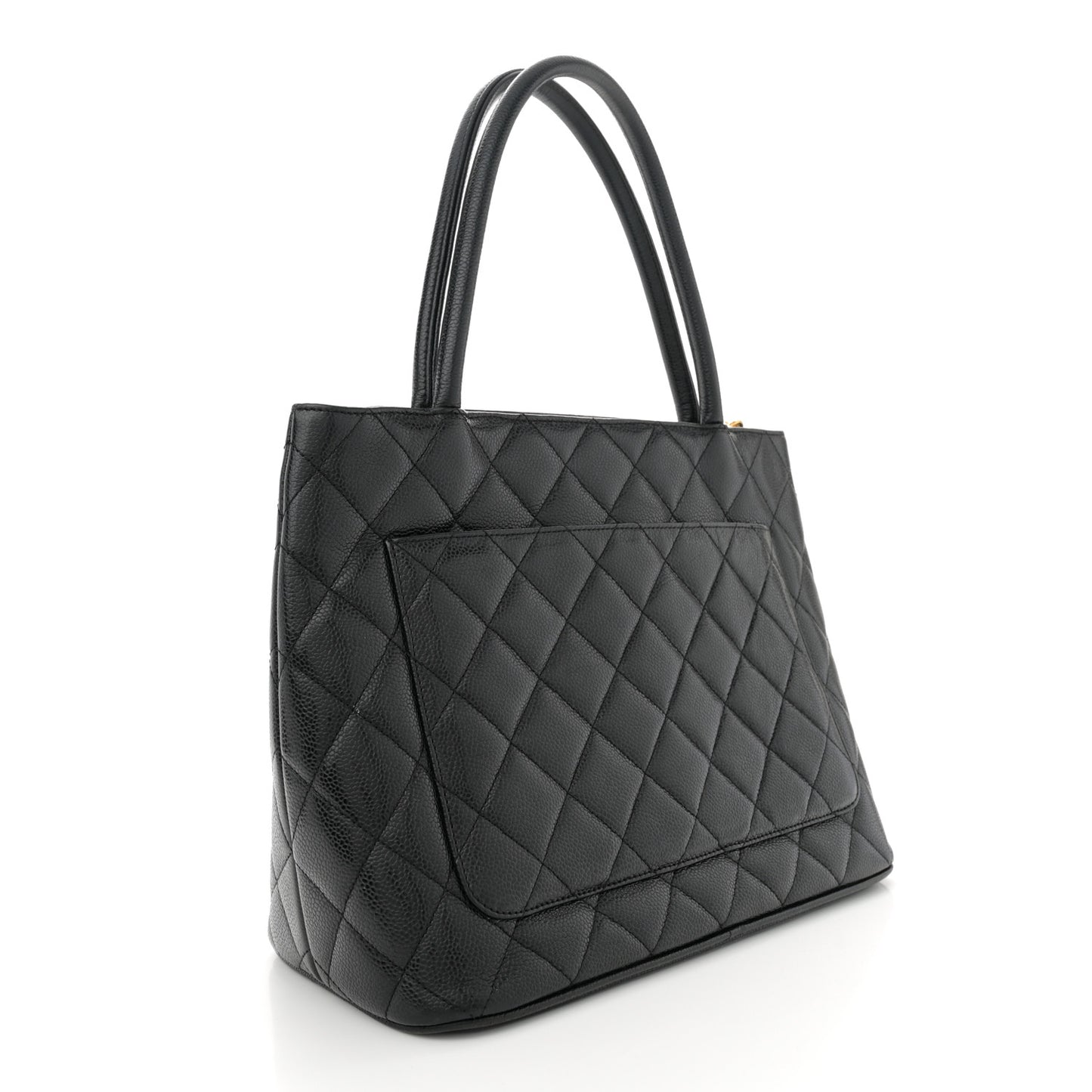 Caviar Quilted Medallion Tote Black