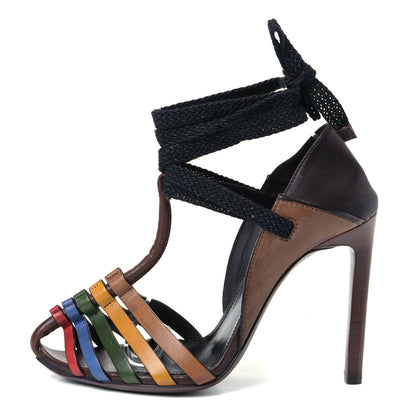 Saint Laurent Calfskin Majorelle 105 Lace Up Convertible Pumps 35 Multicolor 2 of 12