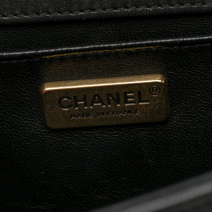 Chanel Lambskin Tile Embroidered Medium Brasserie Mosaic Boy Flap Black Multicolor 6 of 10