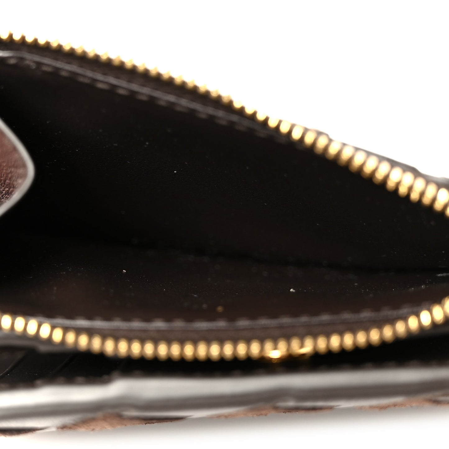 Nappa Suede Intrecciato Bifold Zip Wallet Brown