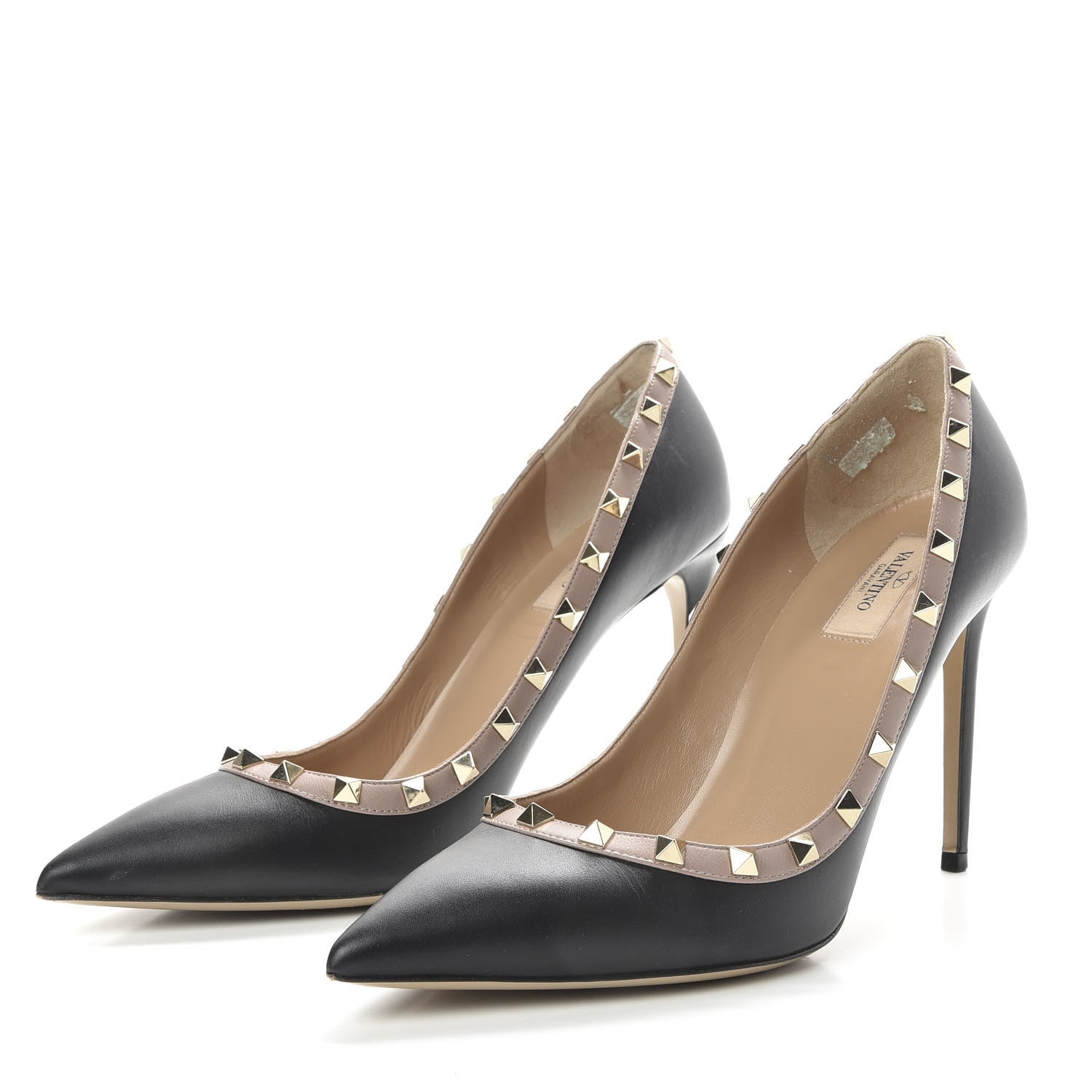 Valentino Garavani Nappa Rockstud 100mm Pumps 41.5 Black Poudre 3 of 11