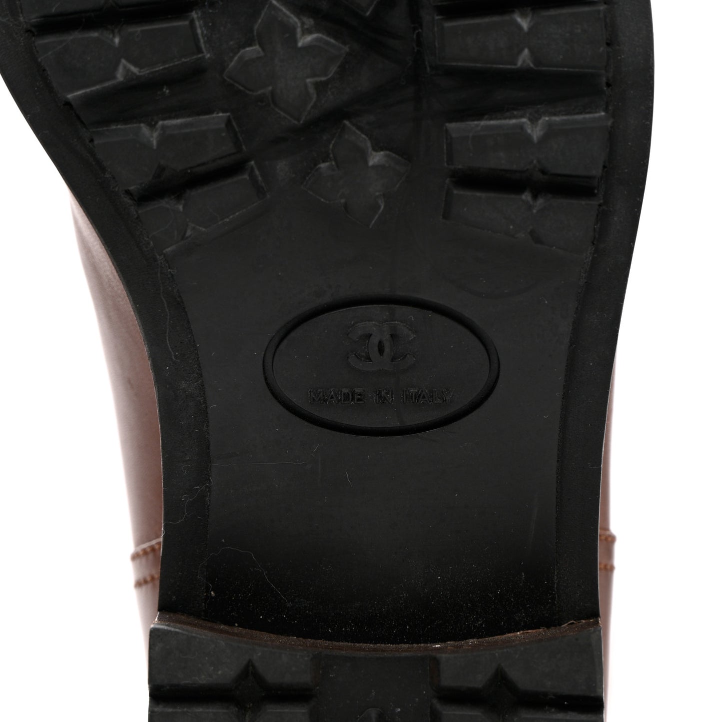 Calfskin Quilted CC Boots 37.5 Brown