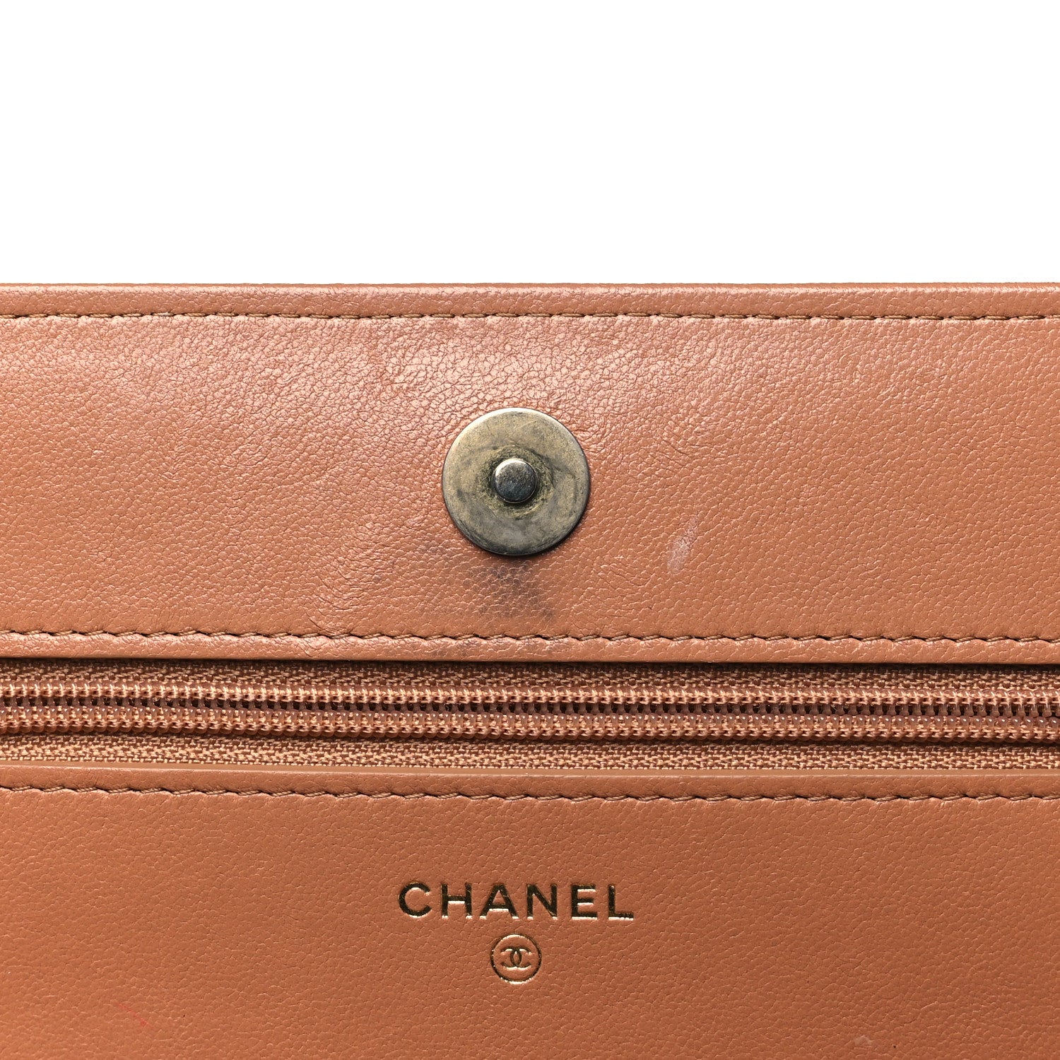 Chanel Lambskin Quilted Chanel 19 Wallet On Chain WOC Brown 11 of 12
