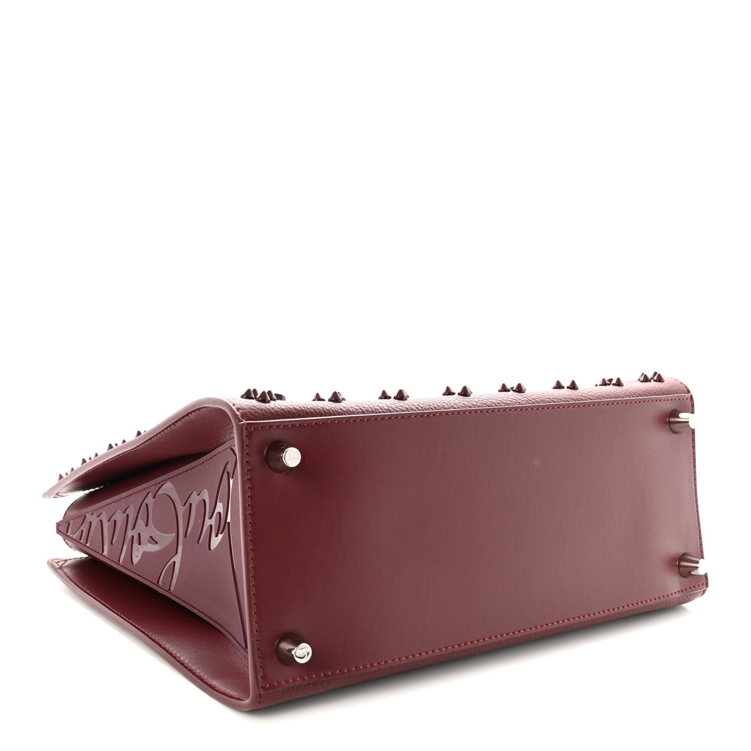 Christian Louboutin Calfskin Spikes Loubinthesky Medium Paloma Bordeaux 4 of 10