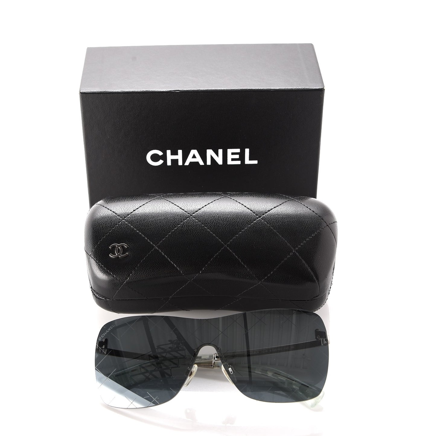 Shield Runway Sunglasses 4215 Silver Blue Mirror