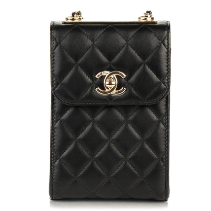 Chanel Lambskin Quilted Trendy CC Phone Holder Black 1 of 8