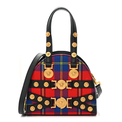 Versace Tartan Small Medallion Tribute Bowling Bag Red 1 of 14