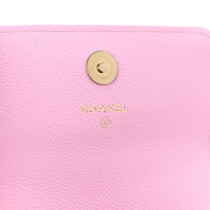 Chanel Caviar Quilted Sweetheart Clutch With Chain Pink 7 of 12