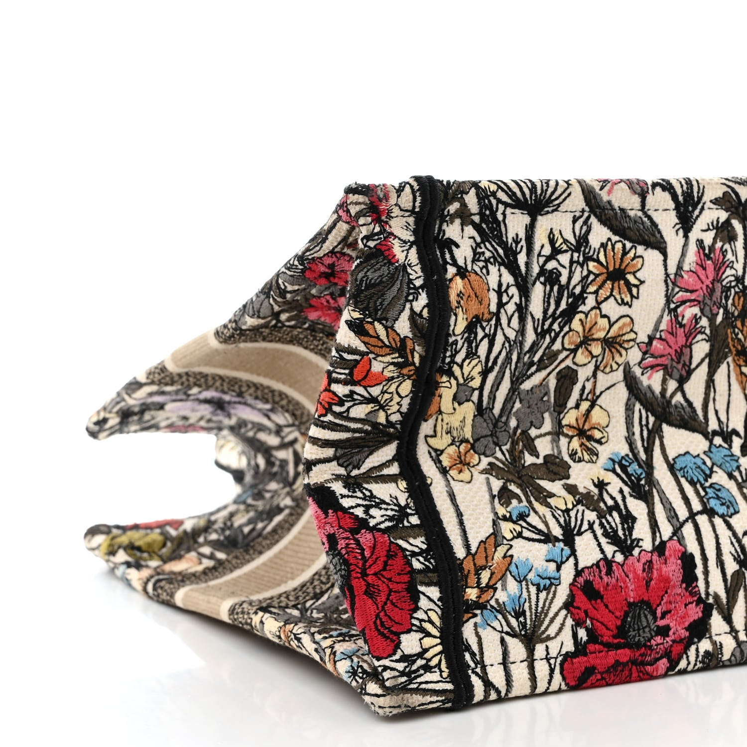 Christian Dior Canvas Embroidered Medium Mille Fleurs Book Tote Multicolor 9 of 13