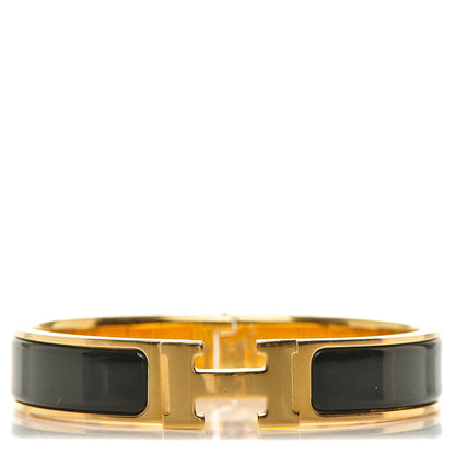 Hermes Enamel Narrow Clic Clac H Bracelet PM Black 1 of 5