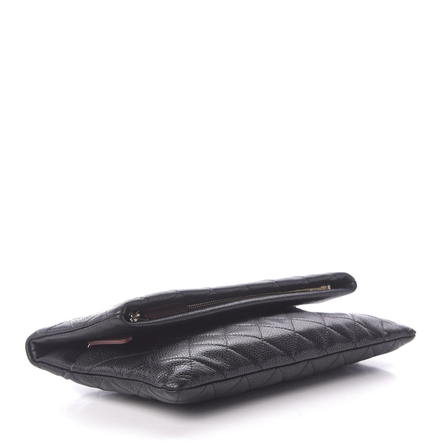 Caviar Quilted CC Beauty Clutch Black