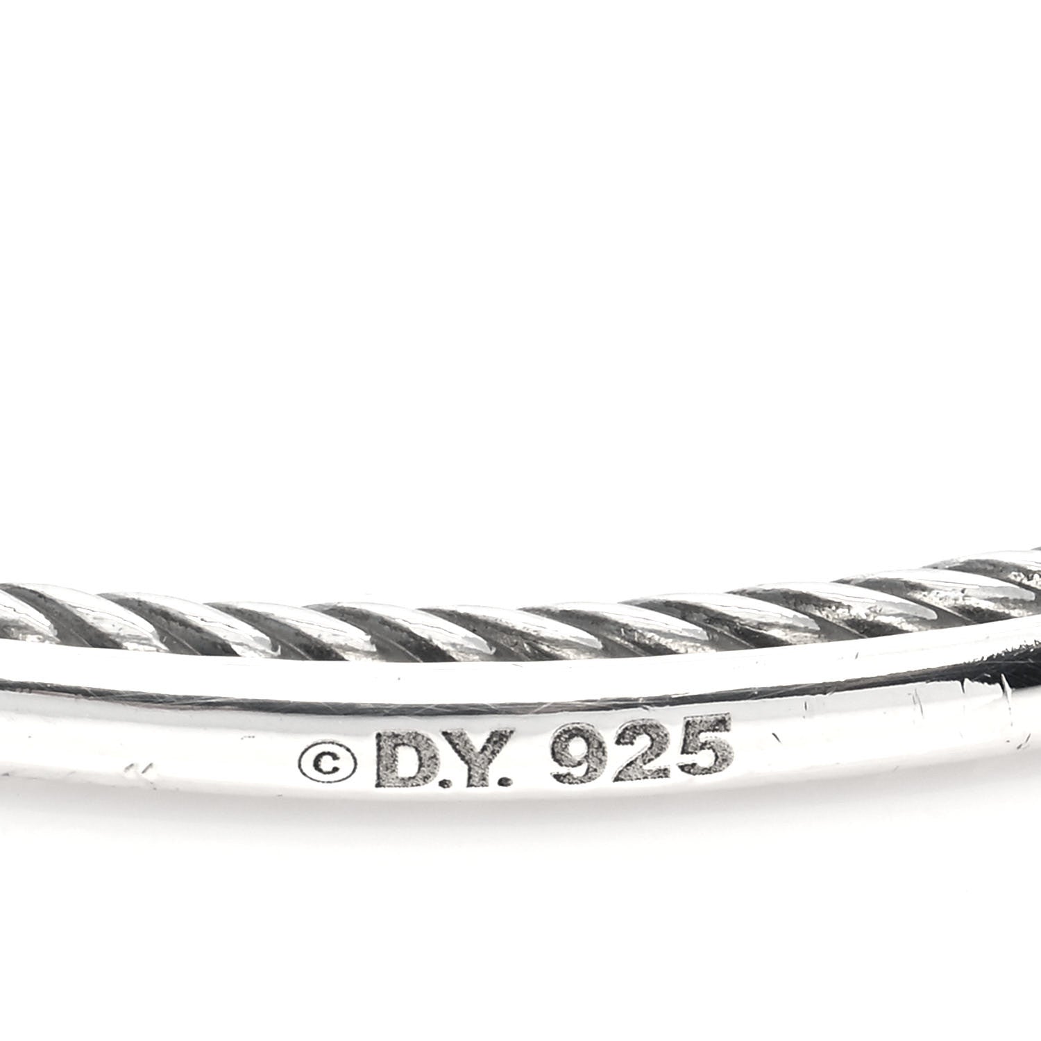 David Yurman Sterling Silver Black Diamond 3mm Oval Bracelet 3 of 4