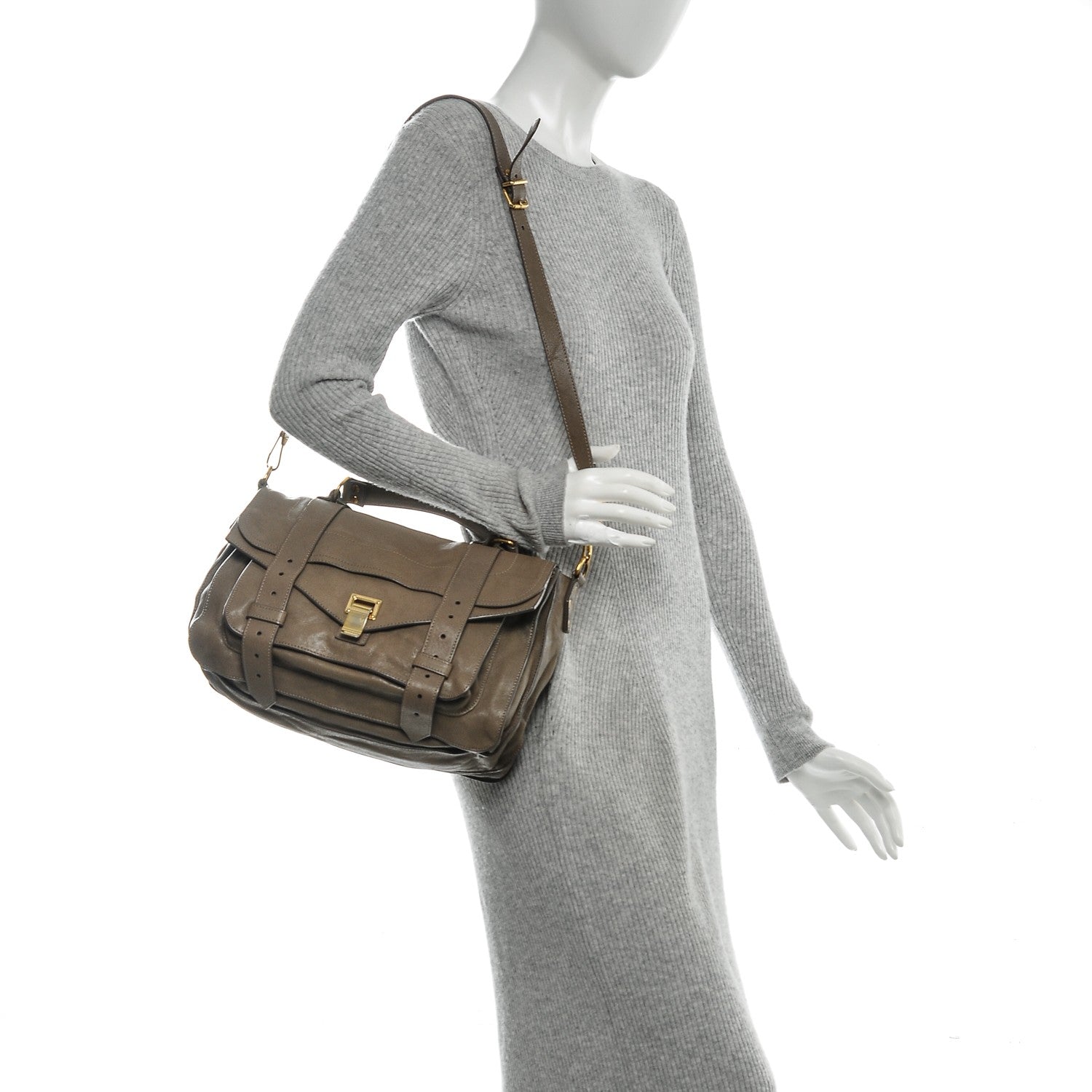 Proenza Schouler Lambskin Medium PS1 Satchel Smoke 2 of 8