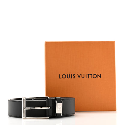 Louis Vuitton Calfskin 35mm Pont Neuf Belt 95 38 Black 6 of 6