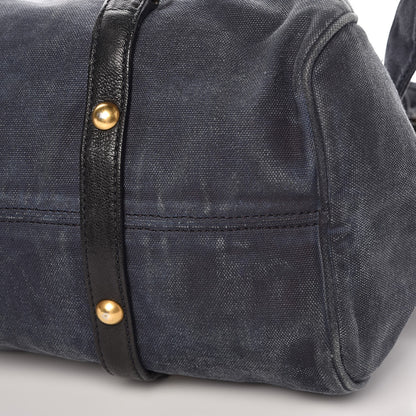 Miu Miu Washed Canvas Canapa Shopping Pattina Tote Bleuette 11 of 11