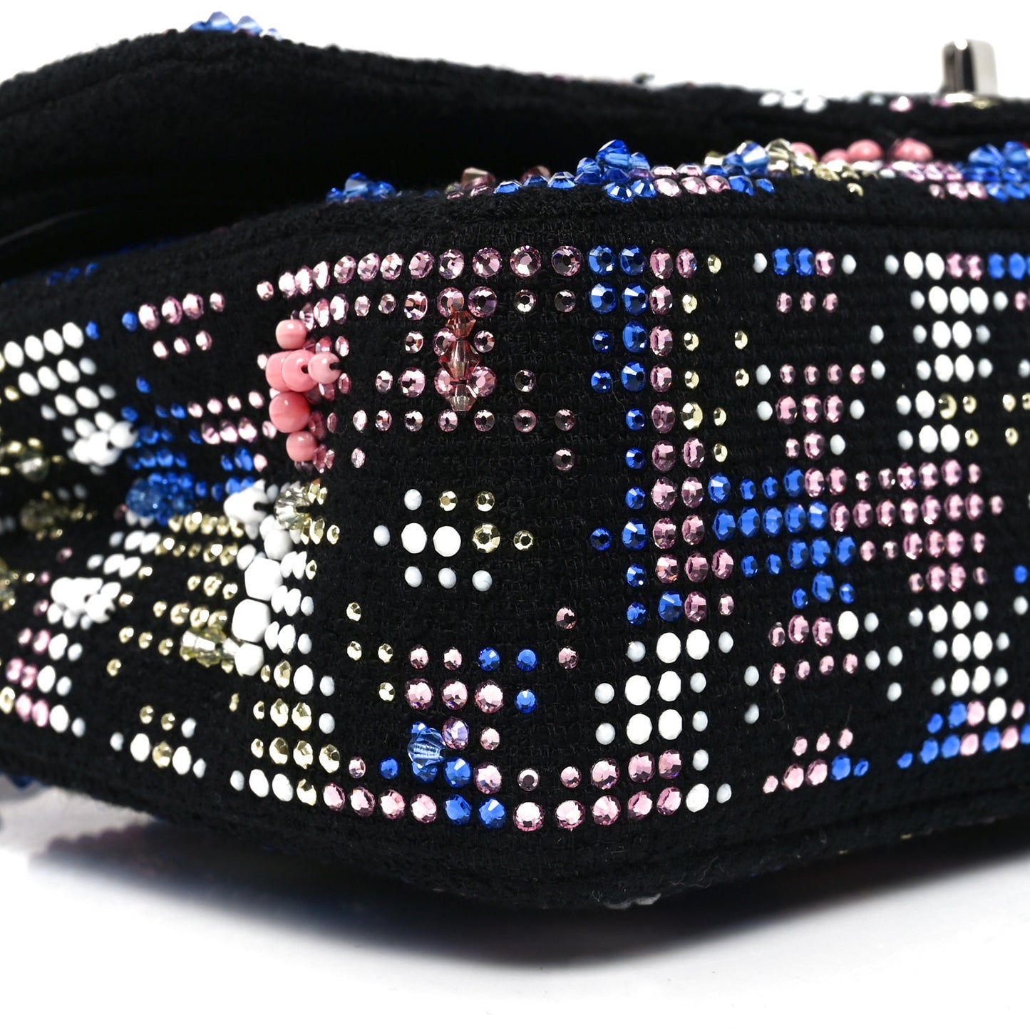 Crystal Tweed CC Medium Double Flap Black