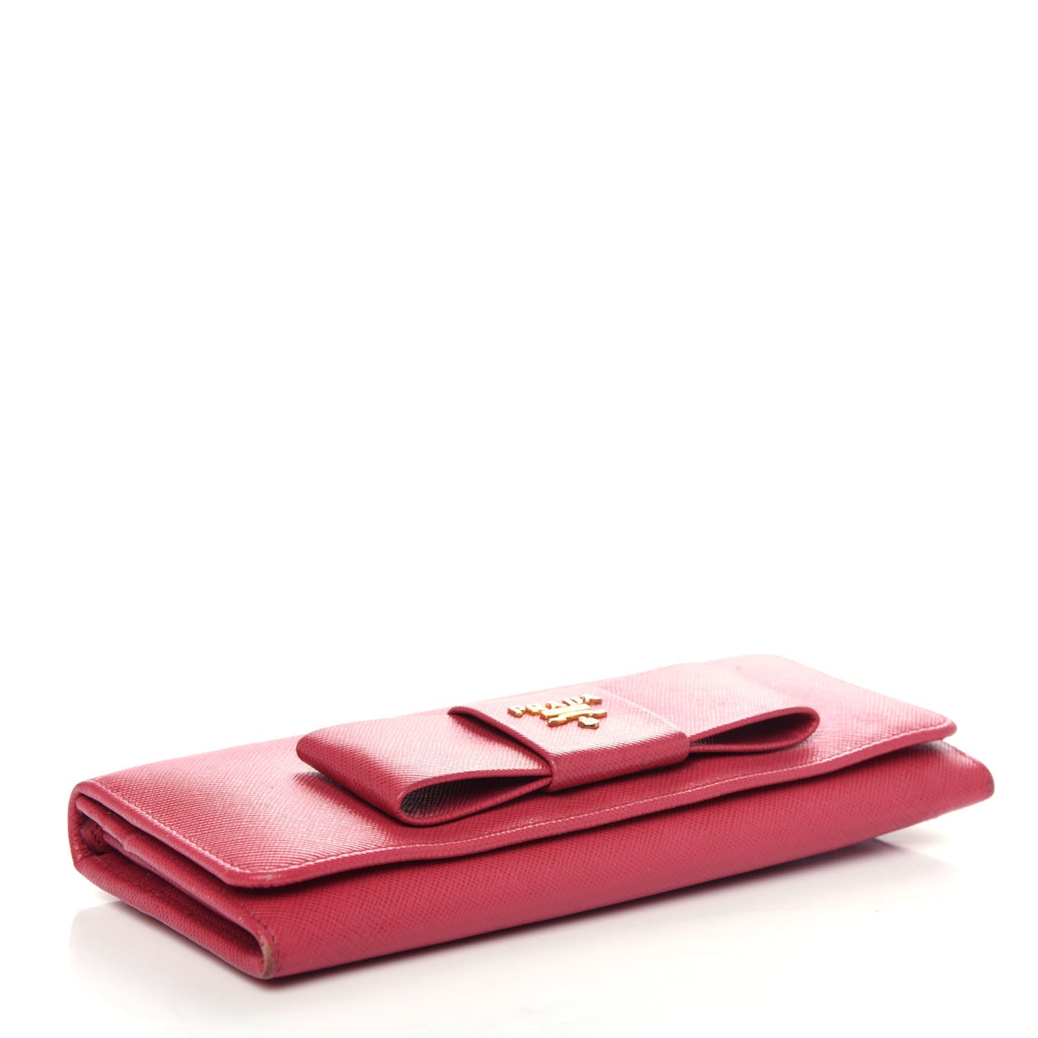 Prada Saffiano Bow Continental Wallet Peonia 4 of 7