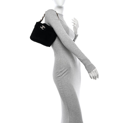 Chanel Shearling Lambskin Crystal Strass Flap Black 2 of 10
