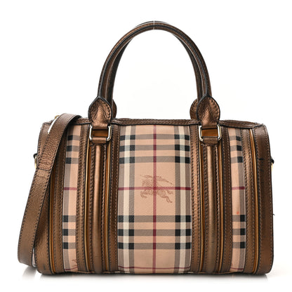 Burberry Haymarket Check Medium Alchester Bowling Bag Bronze 1 of 13