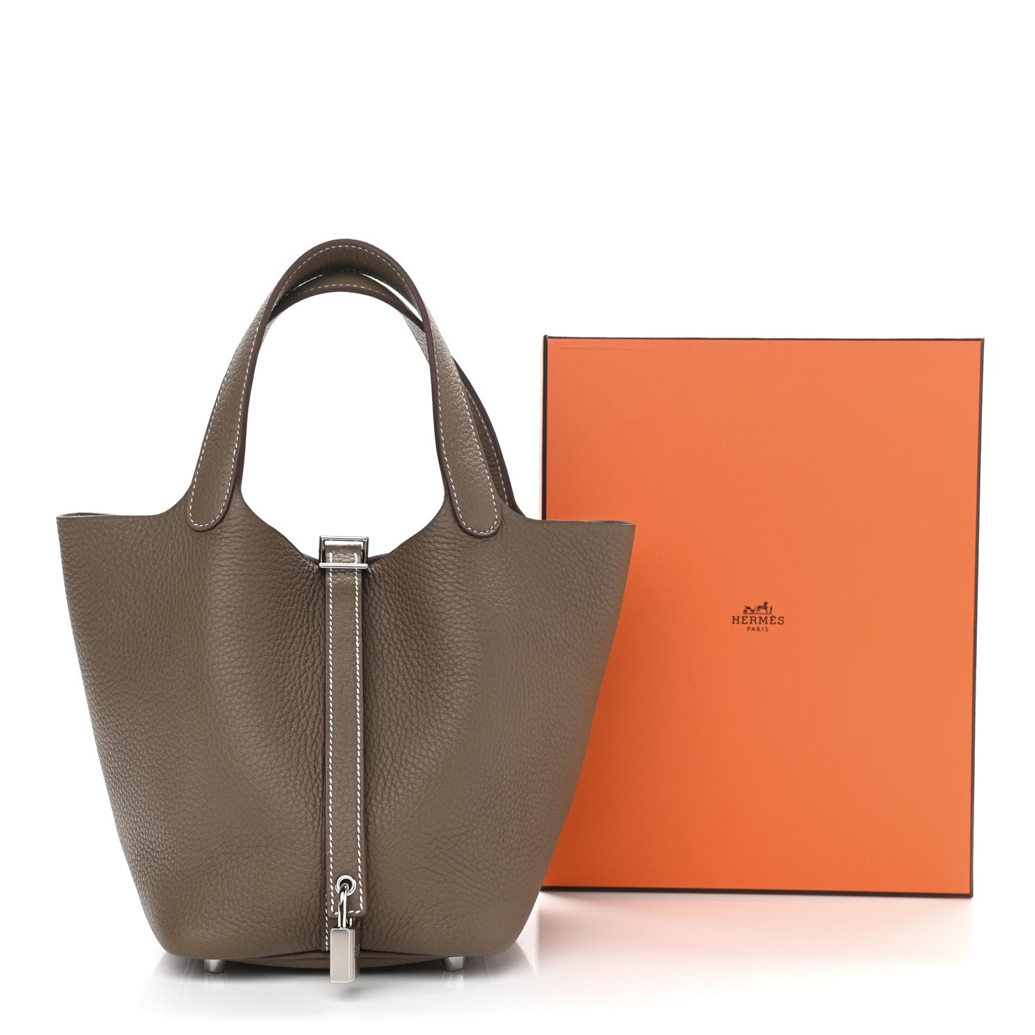 Hermes Taurillon Clemence Picotin Lock 18 PM Etoupe 13 of 13