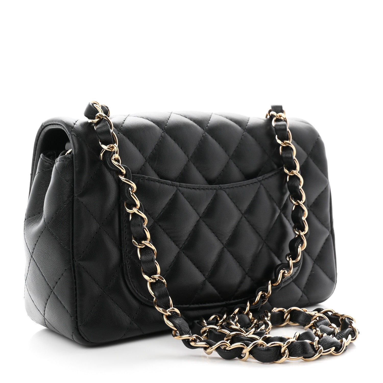 Chanel Lambskin Quilted Mini Rectangular Flap Black 3 of 11