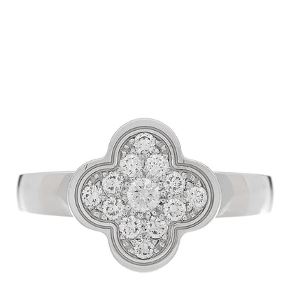 Van Cleef & Arpels 18K White Gold Diamond Pure Alhambra Ring  51 5.75 1 of 4