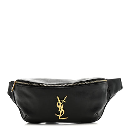 Saint Laurent Grain De Poudre Monogram Belt Bag Black 2 of 21