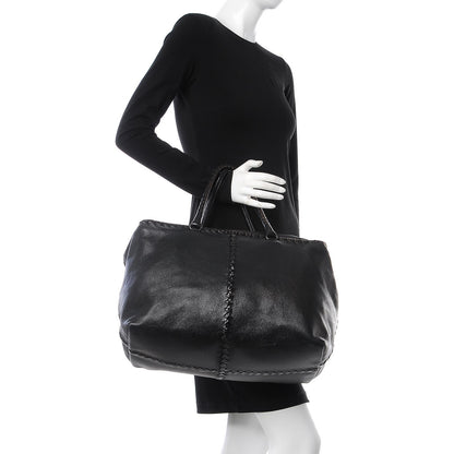 Bottega Veneta Cervo Intrecciato Brick Tote Black 2 of 9