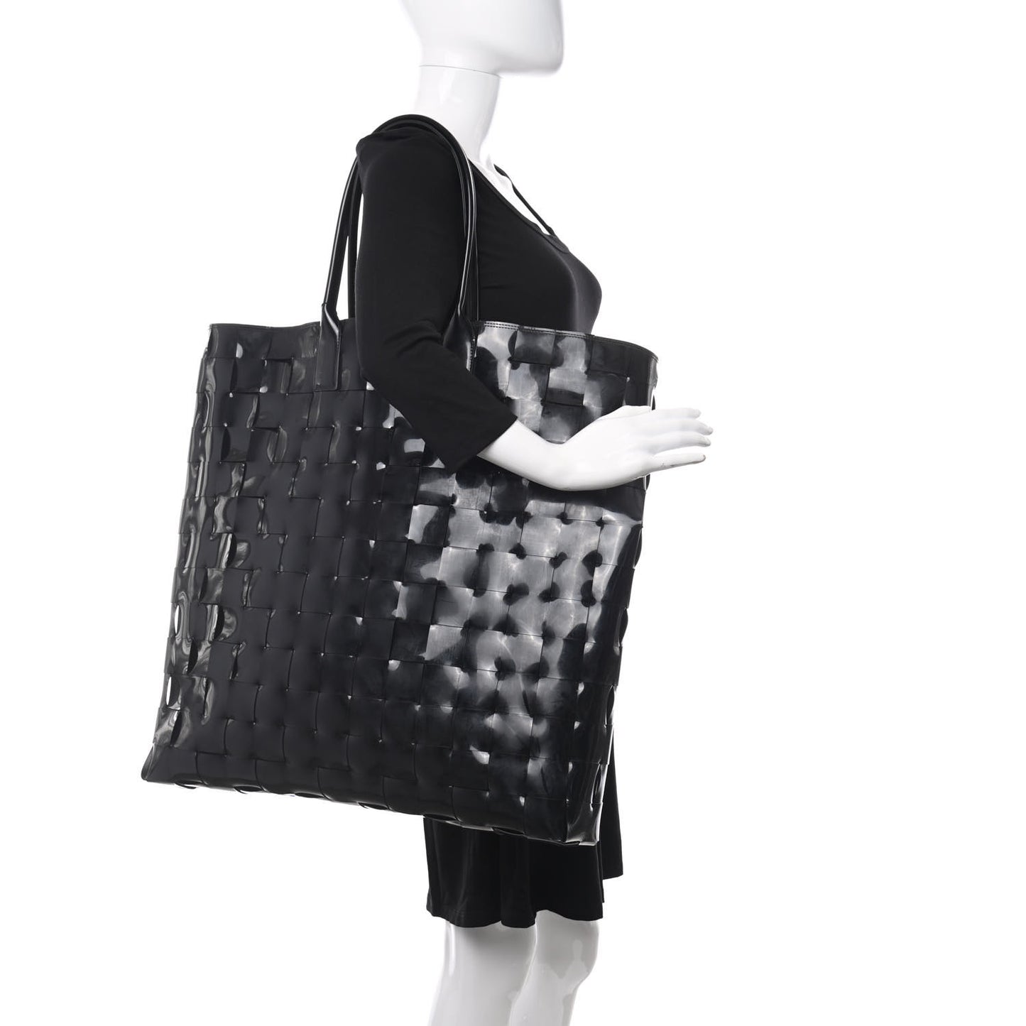 Patent Nappa Intrecciato Extra Large Tote Black