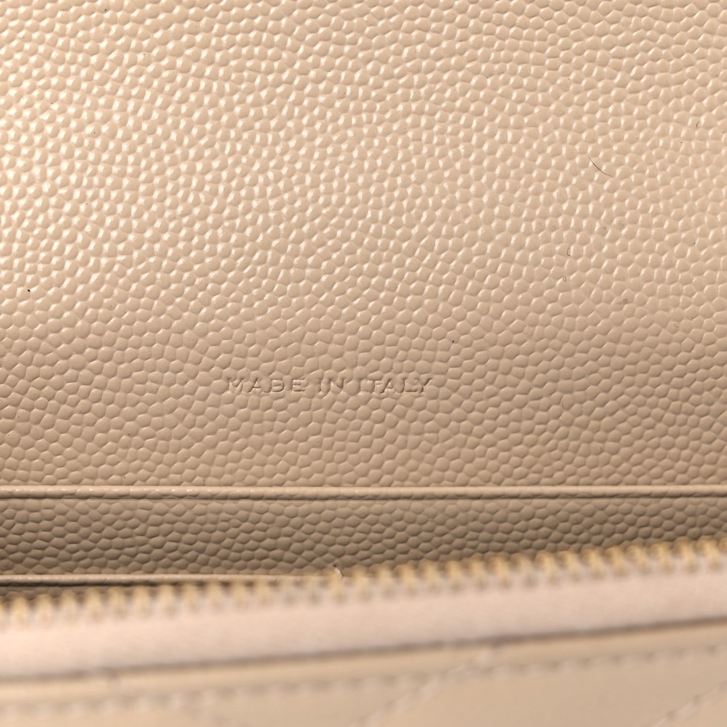Grain De Poudre Matelasse Chevron Monogram Envelope Chain Wallet Dark Beige