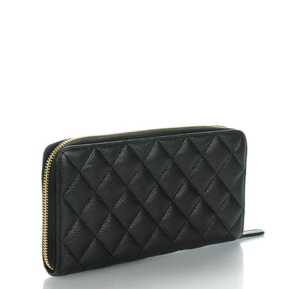 Chanel Caviar Quilted Large Gusset Zip Around Wallet Black 3 of 9