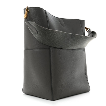 Celine Soft Grained Calfskin Sangle Bucket Bag Kohl 3 of 10