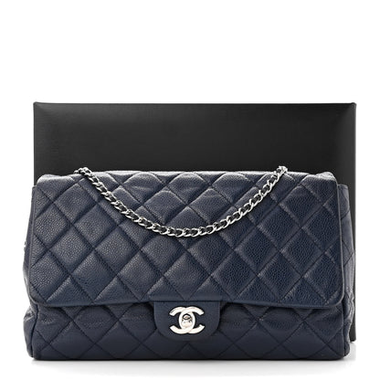 Chanel Caviar Quilted Clutch With Chain Flap Blue 14 of 14