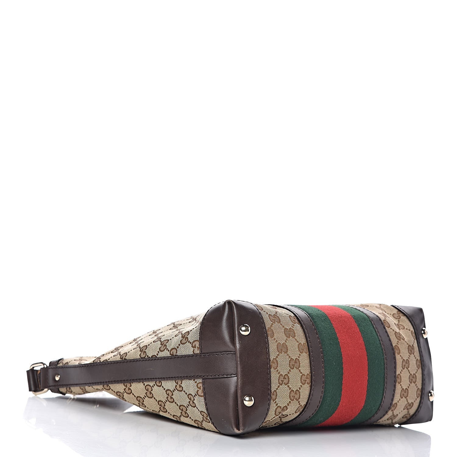 Gucci Monogram Vintage Web Medium Hobo Dark Brown 4 of 13